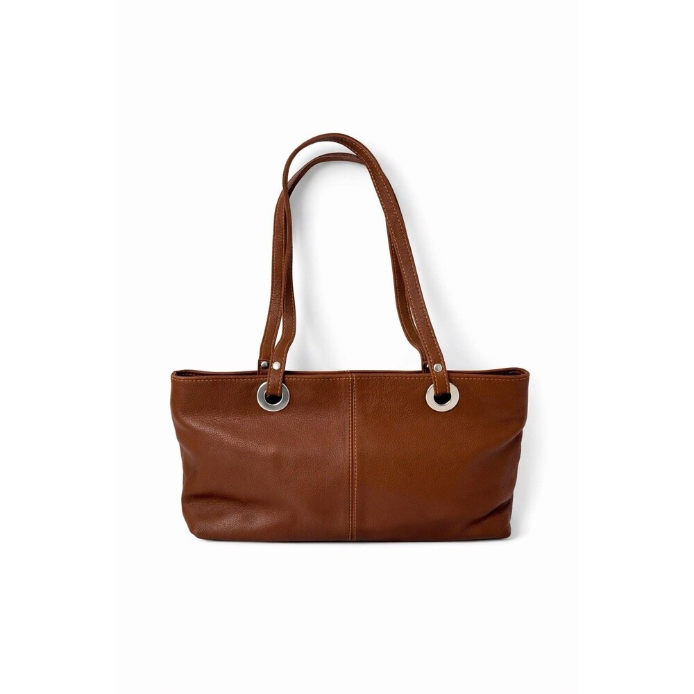 ✿ Vintage Botanope Fashion Club Genuine Leather Shoulder Bag Brown Classic Purse